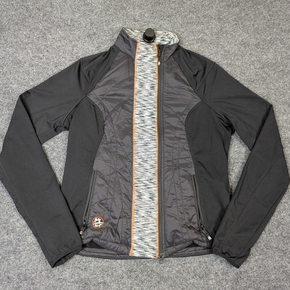 Harley-Davidson Womens Large Black Quilted Space Dye Zip Up Performance Jacket